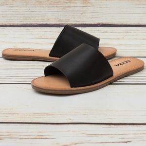 London Black open toe Slide Sandal